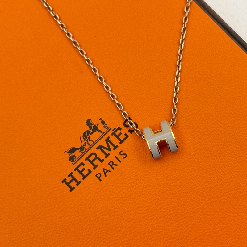 Hermes 奶茶色POP H項鍊-1