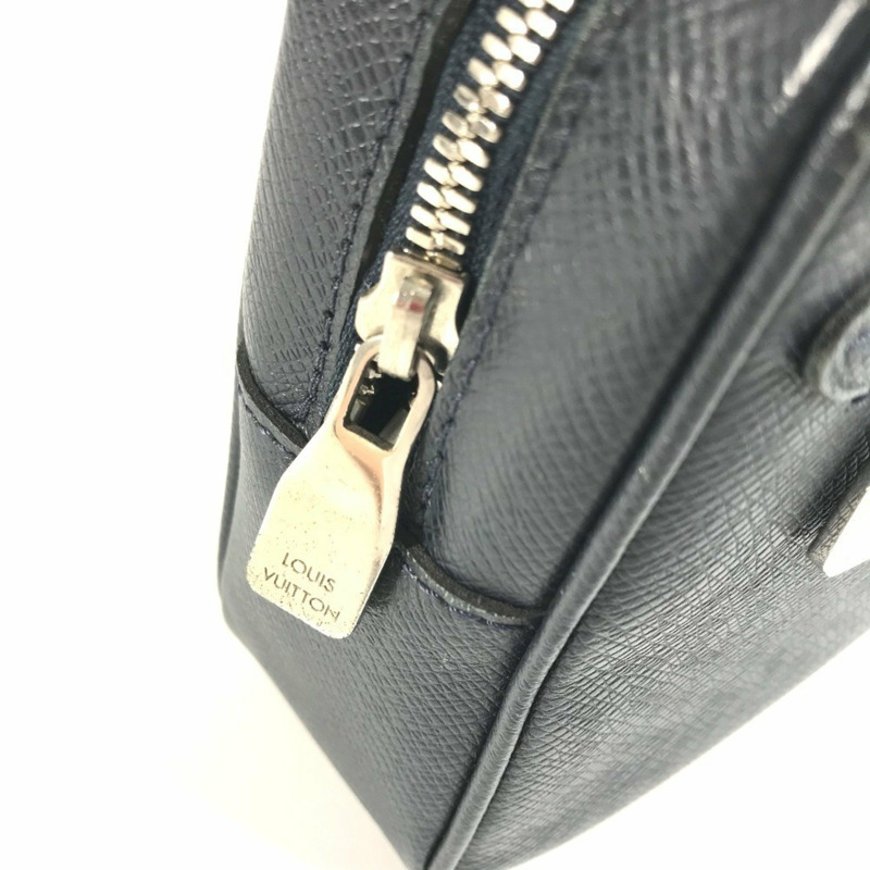 LOUIS VUITTON M33423 Taiga Pochette Kasai 手拿包,附肩帶,皮革,男女通用,海軍藍,海軍藍-6
