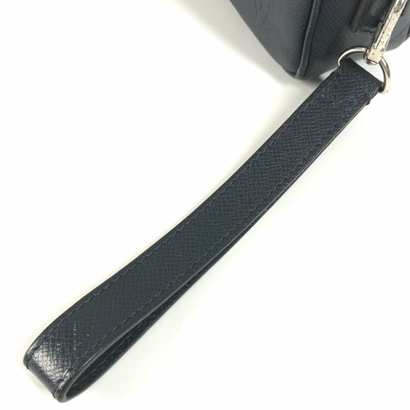 LOUIS VUITTON M33423 Taiga Pochette Kasai 手拿包,附肩帶,皮革,男女通用,海軍藍,海軍藍-8