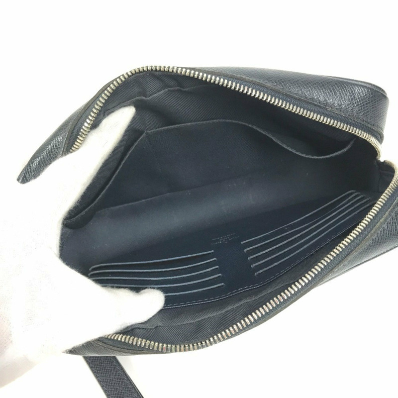 LOUIS VUITTON M33423 Taiga Pochette Kasai 手拿包,附肩帶,皮革,男女通用,海軍藍,海軍藍-11