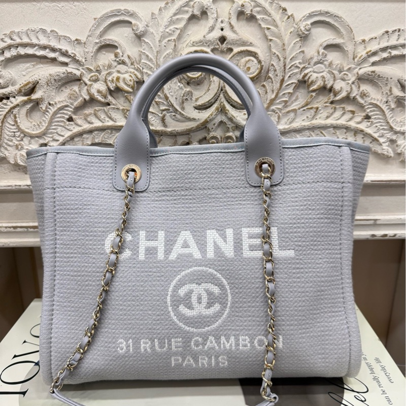 Chanel 浅兰色托特沙滩包(芯片)-8