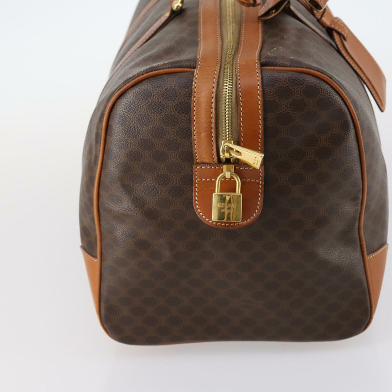 【日本直送】CELINE Macadam 帆布波士頓包 PVC 皮革棕金色正品 135340-3
