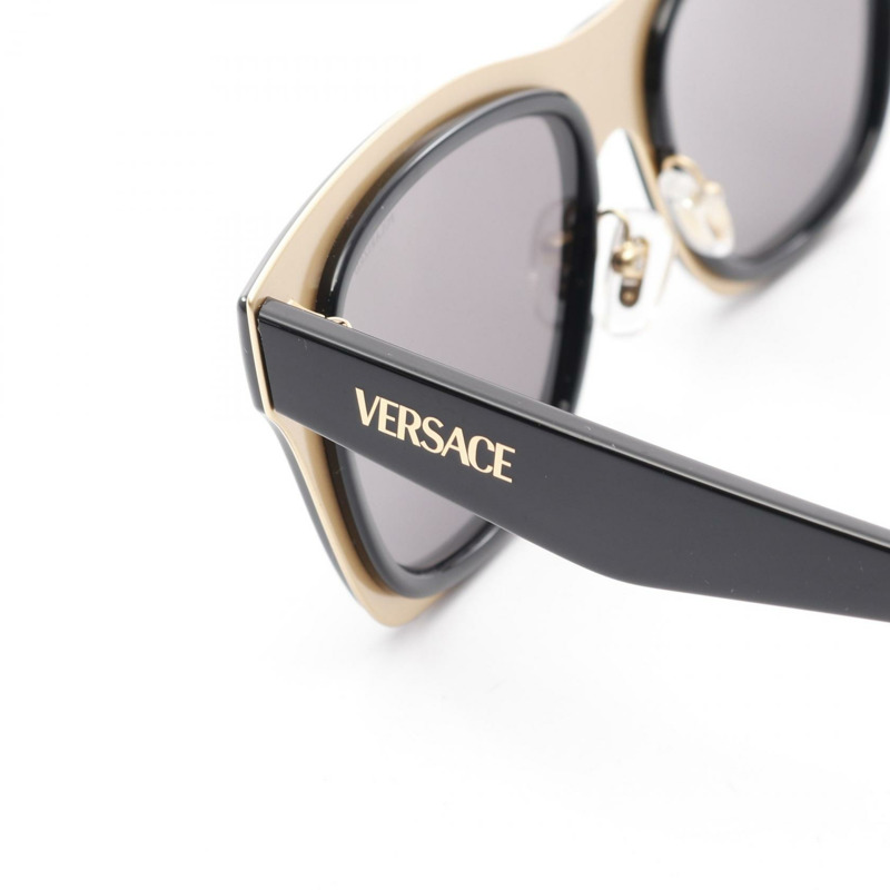 VERSACE Medusa 太陽眼鏡鍍金/塑膠黑金二手女款-6