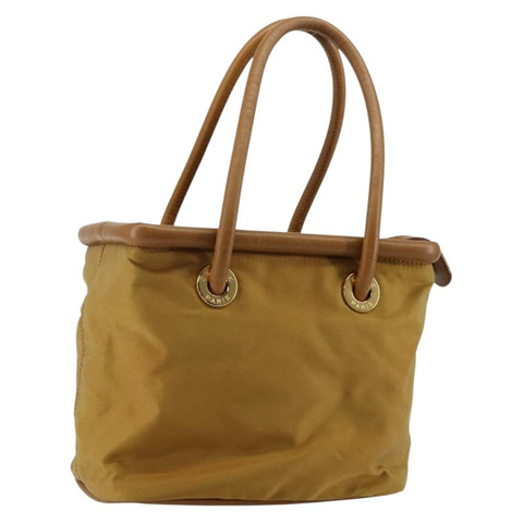 CELINE 手提包 尼龍 棕金色 正品 143497