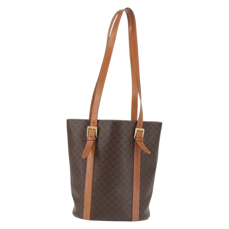 【日本直送】CELINE Macadam 帆布托特包 PVC 皮革棕金色正品 144276-12