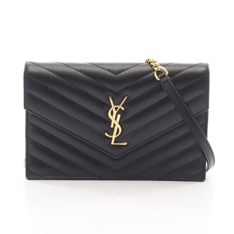 SAINT LAURENT PARIS Monogram 信封鏈條單肩斜背包 393953 二手
