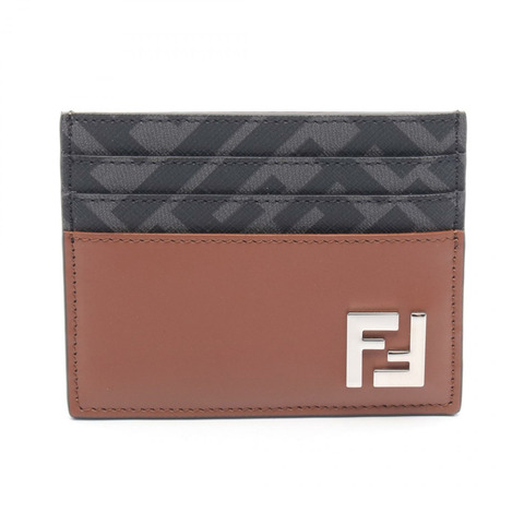 FENDI FF 方形卡夾 7M0164 皮革 棕色 黑色 全新 男式