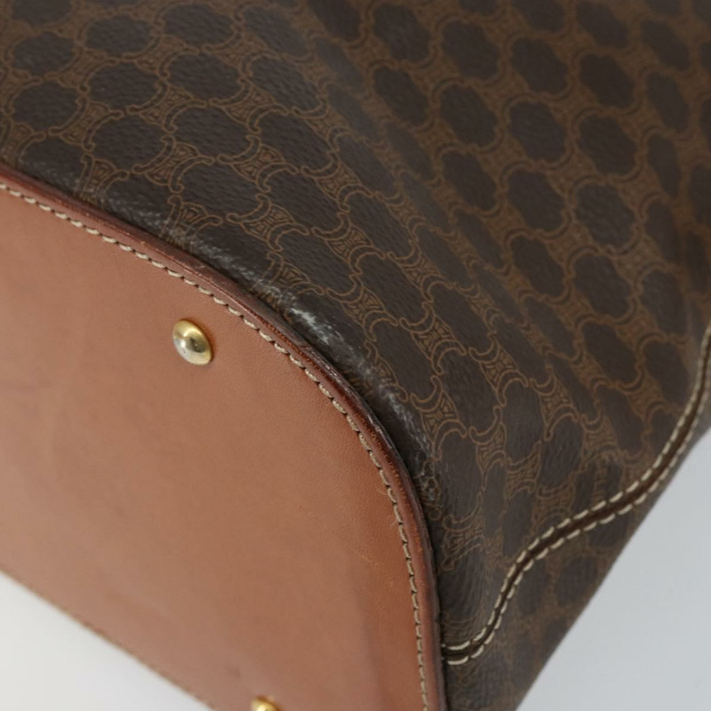 【日本直送】CELINE Macadam 帆布手提包 PVC 皮革棕金色正品 mr1512-8