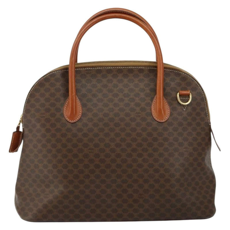 【日本直送】CELINE Macadam 帆布手提包 PVC 皮革棕金色正品 mr1512-12