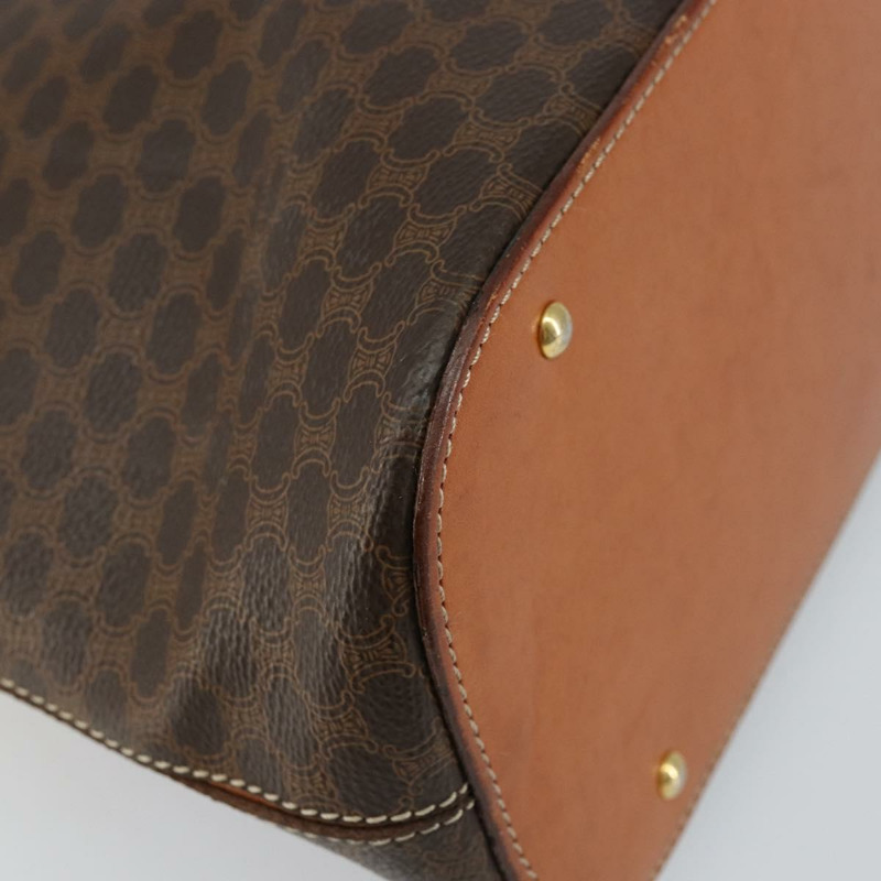 【日本直送】CELINE Macadam 帆布手提包 PVC 皮革棕金色正品 mr1512-13