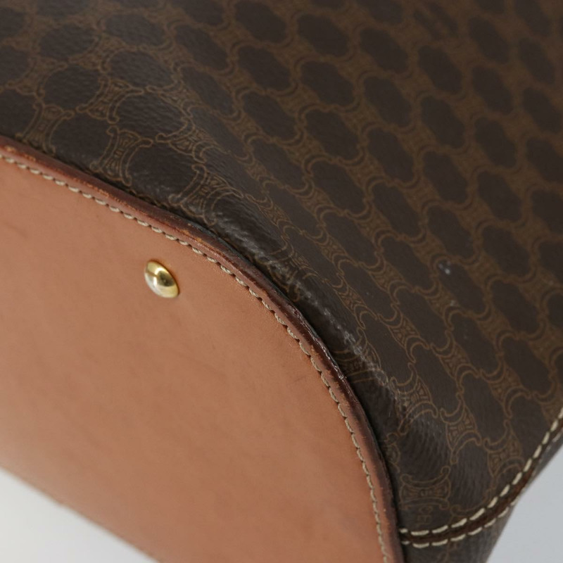 【日本直送】CELINE Macadam 帆布手提包 PVC 皮革棕金色正品 mr1512-14