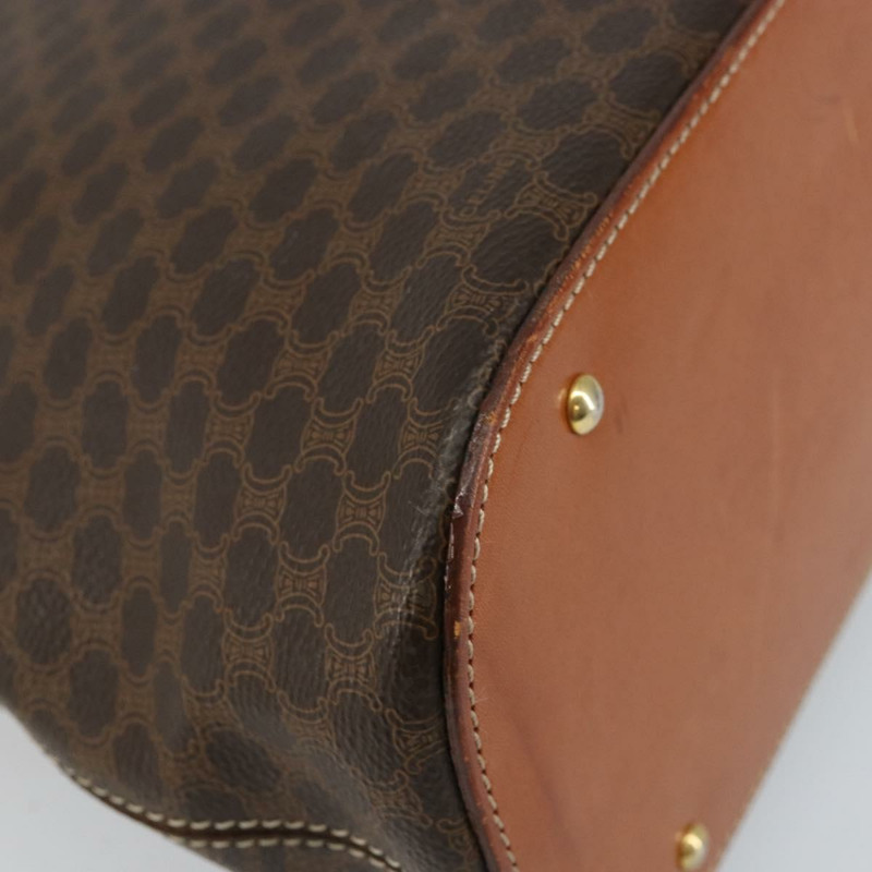 【日本直送】CELINE Macadam 帆布手提包 PVC 皮革棕金色正品 mr1512-15