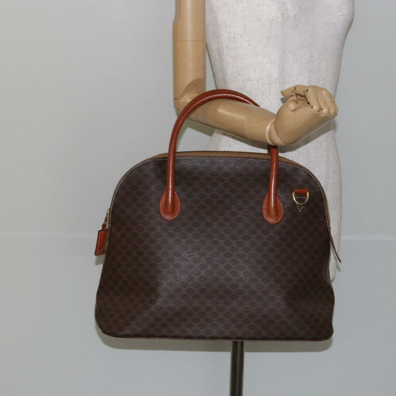 【日本直送】CELINE Macadam 帆布手提包 PVC 皮革棕金色正品 mr1512-20