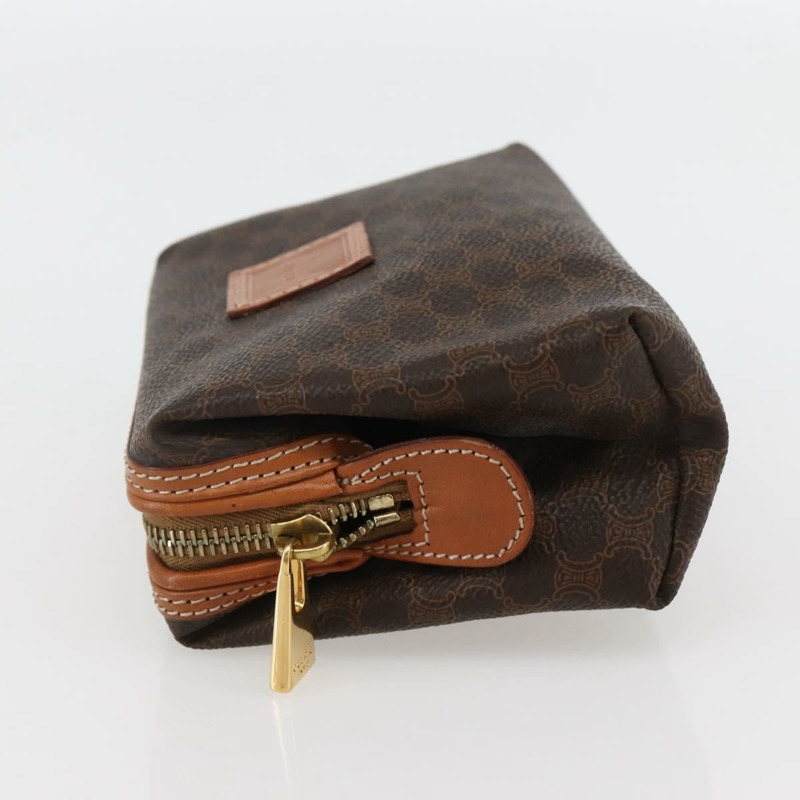 【日本直送】CELINE Macadam 帆布手拿包 PVC 皮革 棕金色 正品 144934-2
