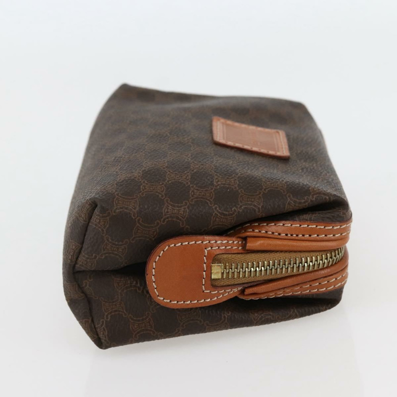【日本直送】CELINE Macadam 帆布手拿包 PVC 皮革 棕金色 正品 144934-3