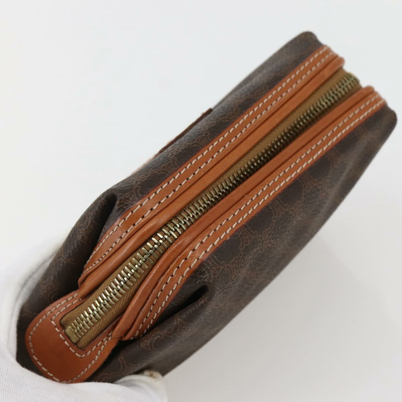 【日本直送】CELINE Macadam 帆布手拿包 PVC 皮革 棕金色 正品 144934-4