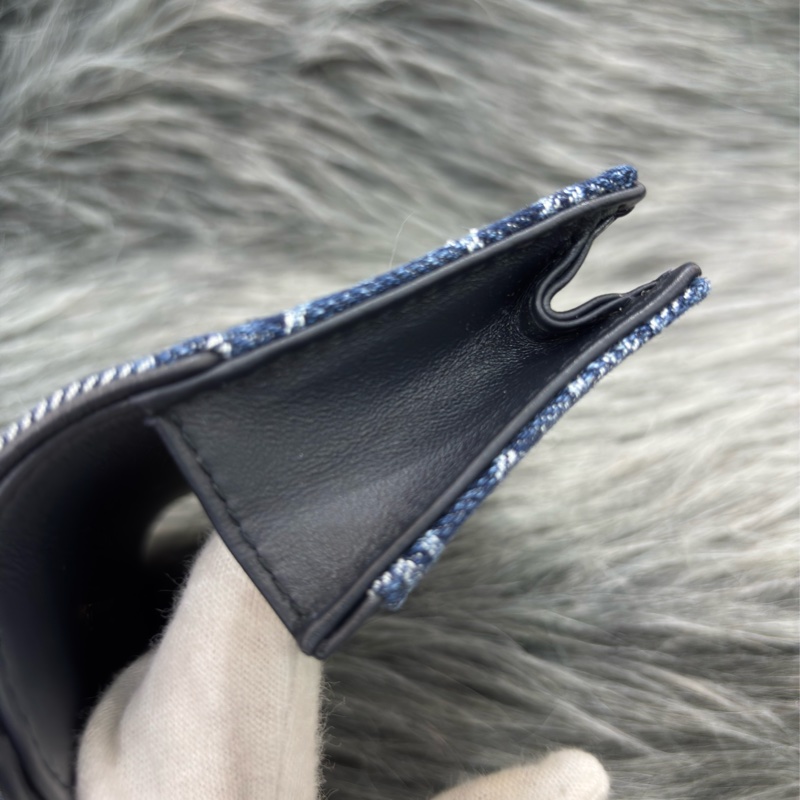 DIOR S5611 藍緹花 金釦SADDLE BLOOM 卡夾 零錢包-18