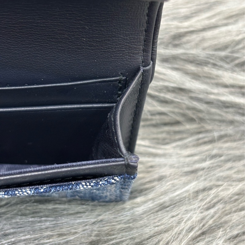 DIOR S5611 藍緹花 金釦SADDLE BLOOM 卡夾 零錢包-28