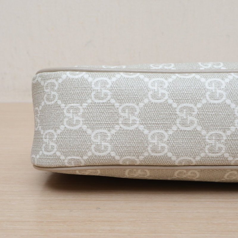 GUCCI Ophidia腋下包小號25灰色PVC/帆布金扣肩背包-2