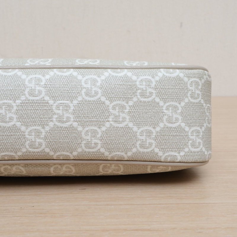 GUCCI Ophidia腋下包小號25灰色PVC/帆布金扣肩背包-3
