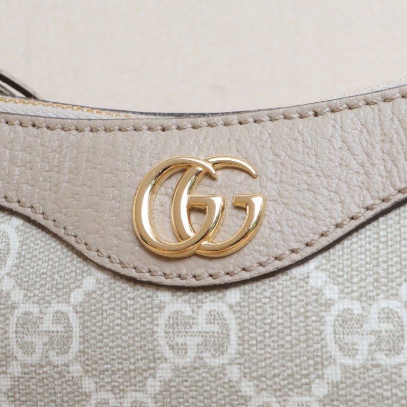 GUCCI Ophidia腋下包小號25灰色PVC/帆布金扣肩背包-4