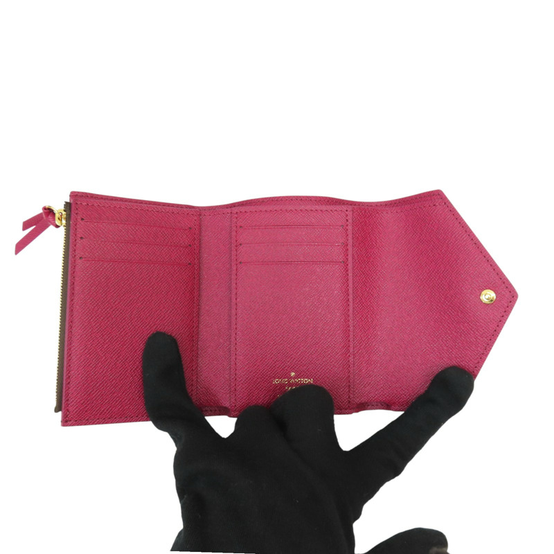 棕色 原花帆布 Victorine 三折短夾 M41938【LOUIS VUITTON LV 路易威登】 M41938-4