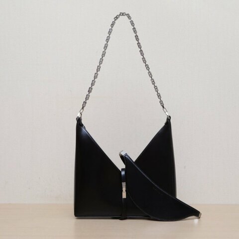 GIVENCHY CUT-OUT小號27黑色牛皮銀扣肩背包