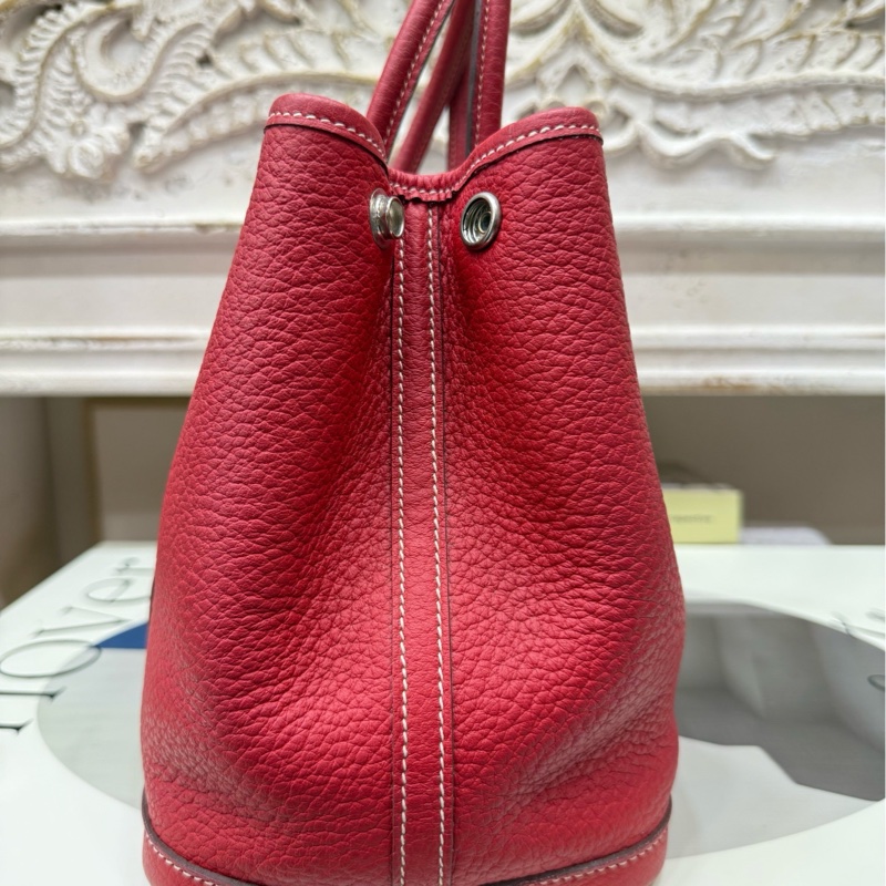 Hermes 红底白线花园30 全皮-2