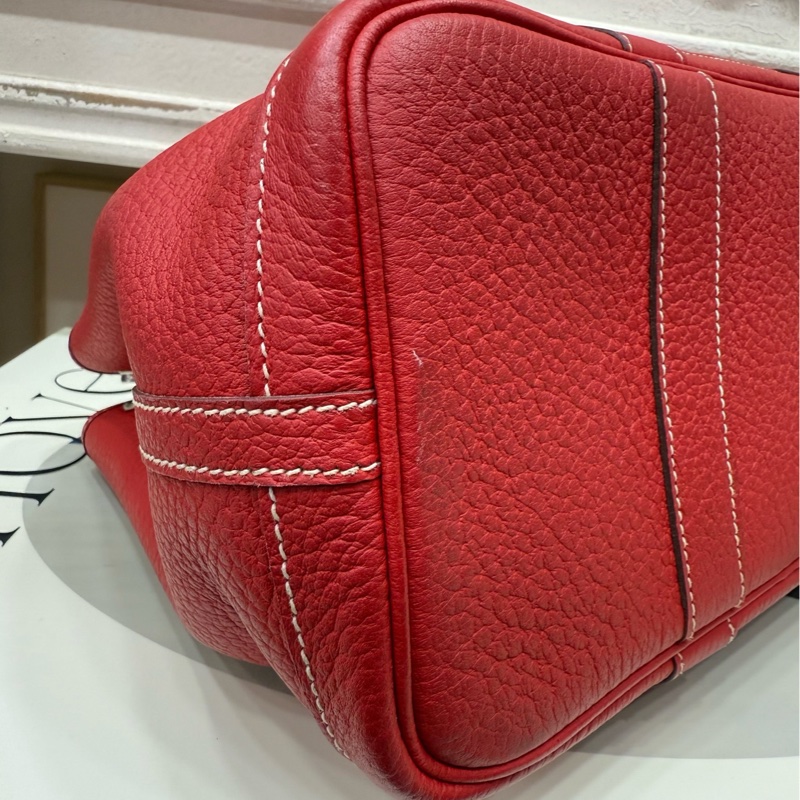 Hermes 红底白线花园30 全皮-4