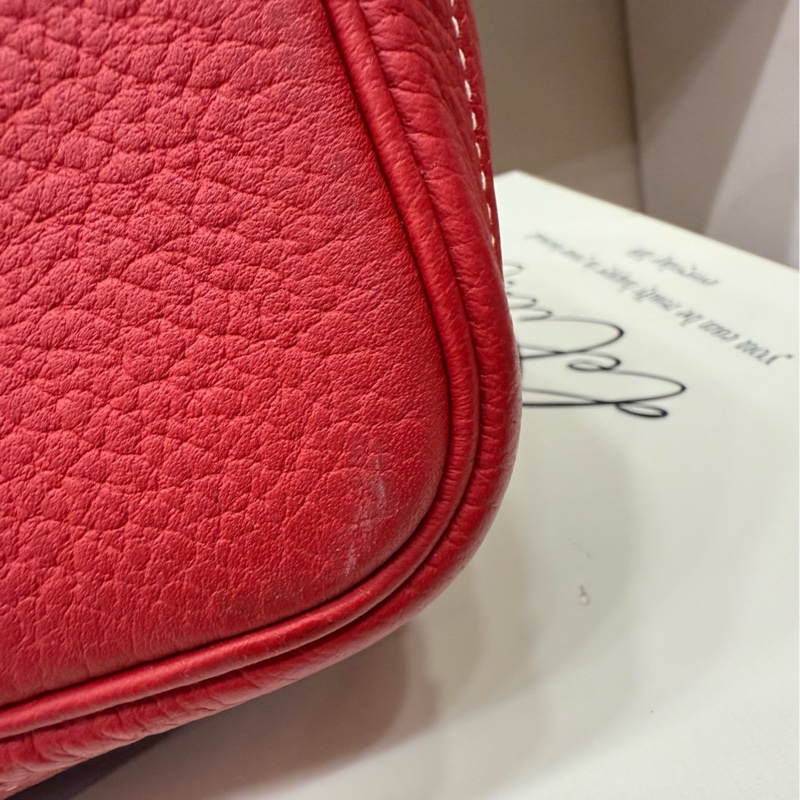 Hermes 红底白线花园30 全皮-8