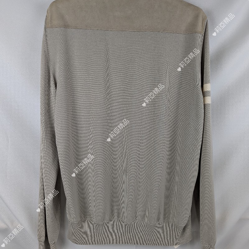 莉亞精品♡Hermes 麂皮拼接針織衫 尺碼L 近新美品-3
