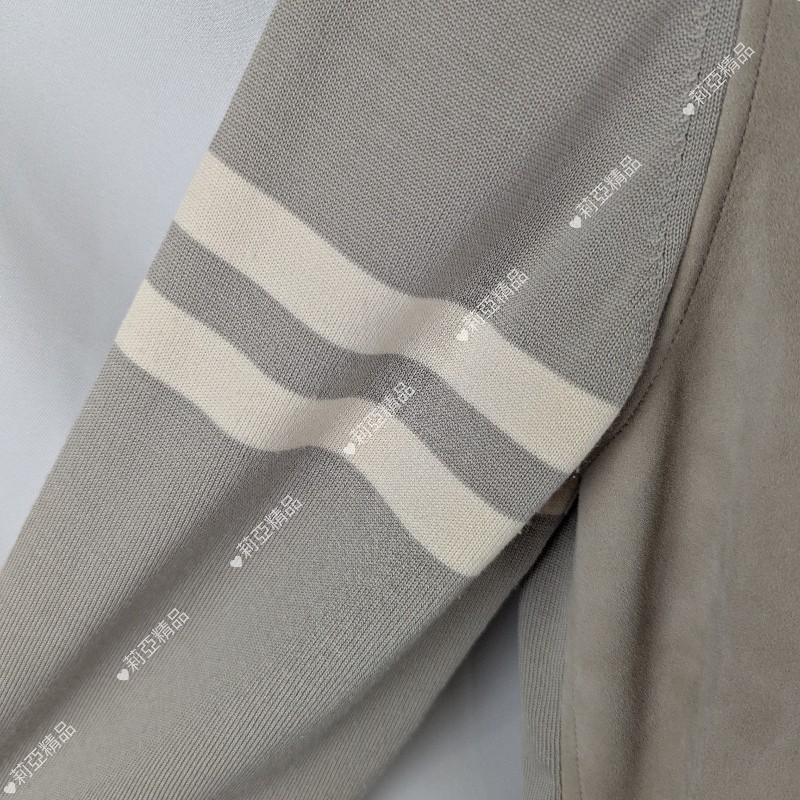 莉亞精品♡Hermes 麂皮拼接針織衫 尺碼L 近新美品-4
