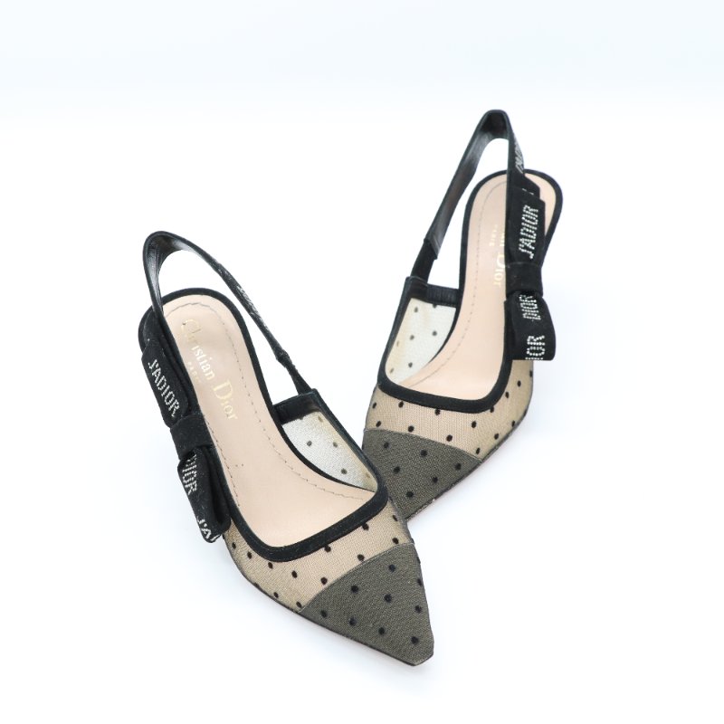 Dior 迪奧 黑色 波點 J'Adior 蕾絲 蝴蝶結 小貓根 EU34 1/2-0