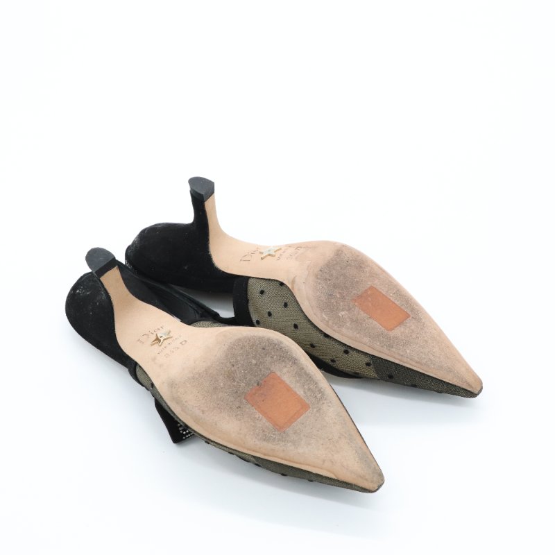 Dior 迪奧 黑色 波點 J'Adior 蕾絲 蝴蝶結 小貓根 EU34 1/2-6