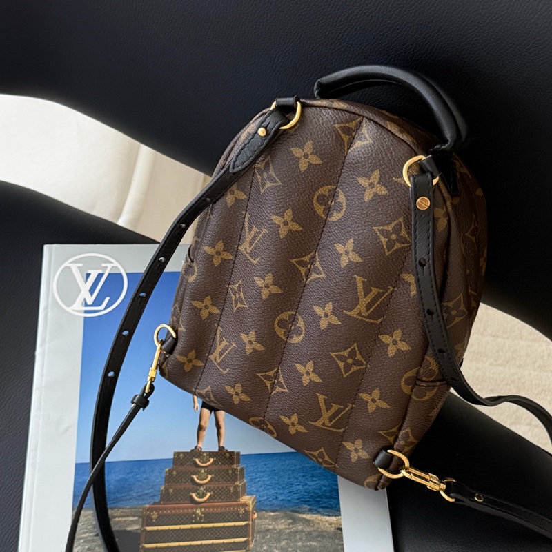 LV 小書包 後背包 老花 新款拉鍊 palm spring mini-1