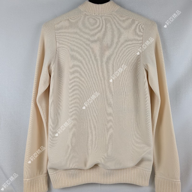 莉亞精品♡Hermes 絲質內裡米白羊毛針織衫 尺碼36 全新閒置-3