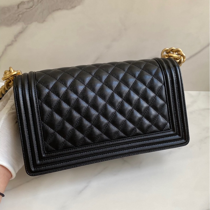 Chanel boy25 荔枝皮金釦 晶片款💕-4