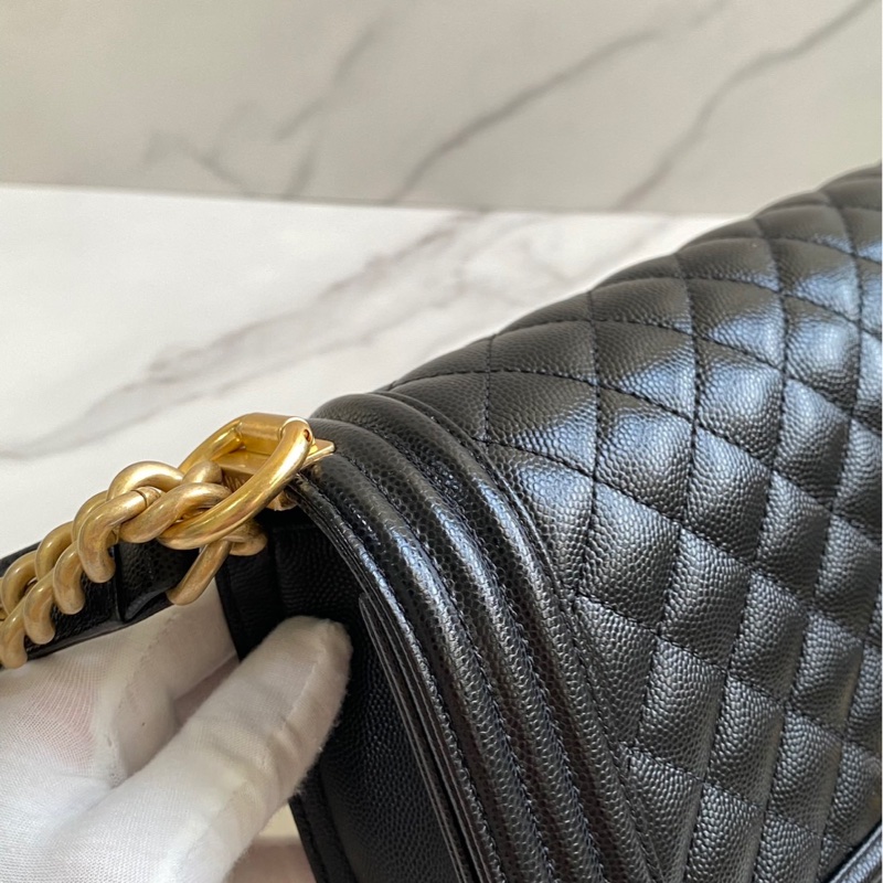 Chanel boy25 荔枝皮金釦 晶片款💕-8