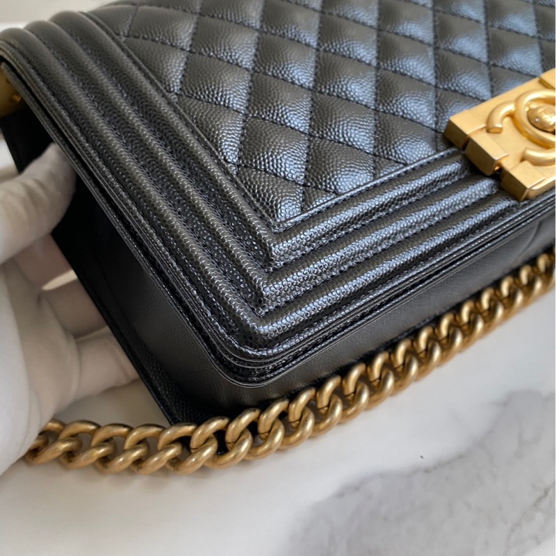 Chanel boy25 荔枝皮金釦 晶片款💕-13