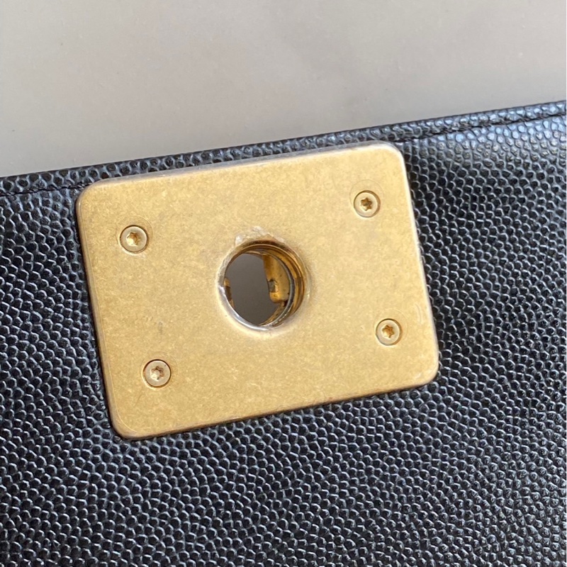 Chanel boy25 荔枝皮金釦 晶片款💕-25