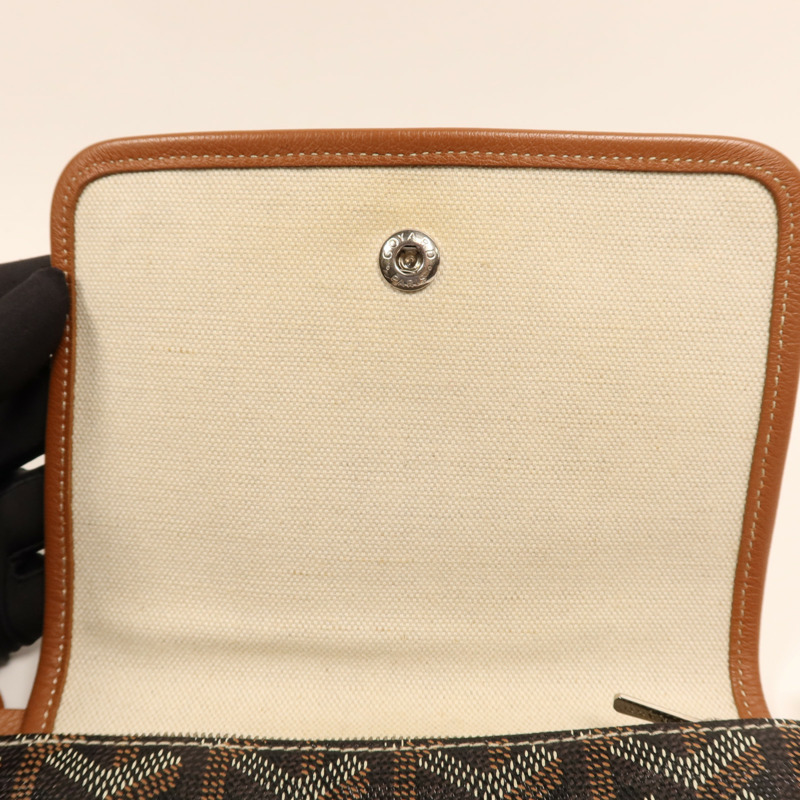 GOYARD 塗層帆布Plumet銀扣肩背袋-10