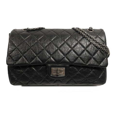 CHANEL 牛皮皮革2.55銀扣鏈帶肩背袋