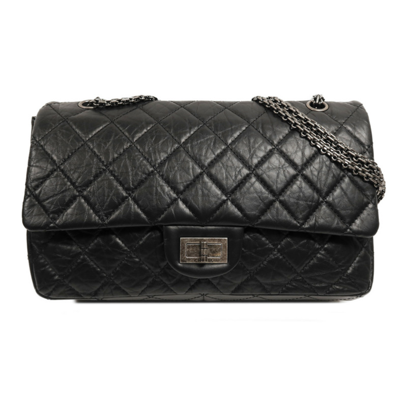 CHANEL 牛皮皮革2.55銀扣鏈帶肩背袋-0