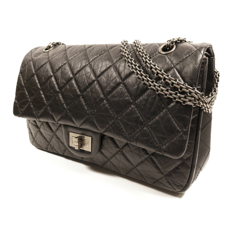 CHANEL 牛皮皮革2.55銀扣鏈帶肩背袋-2