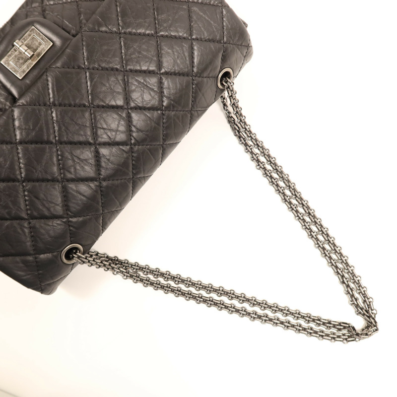 CHANEL 牛皮皮革2.55銀扣鏈帶肩背袋-4