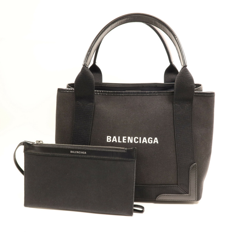 BALENCIAGA 帆布Tote Bag銀扣手挽袋-4