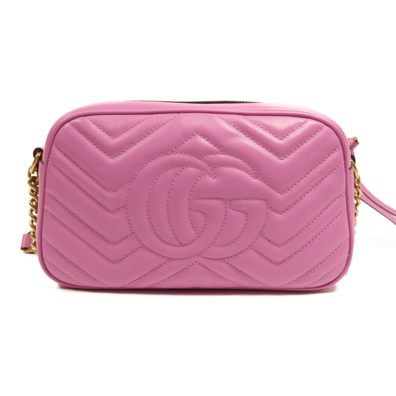 GUCCI 牛皮皮革GG Marmont金扣肩背袋-1