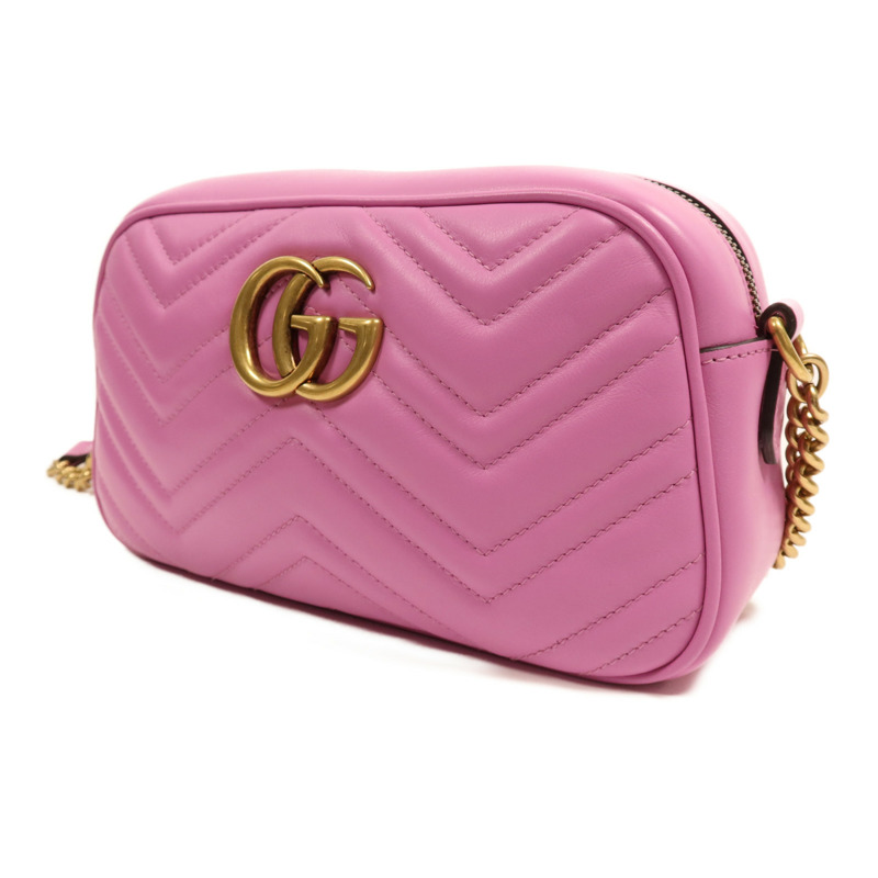 GUCCI 牛皮皮革GG Marmont金扣肩背袋-2