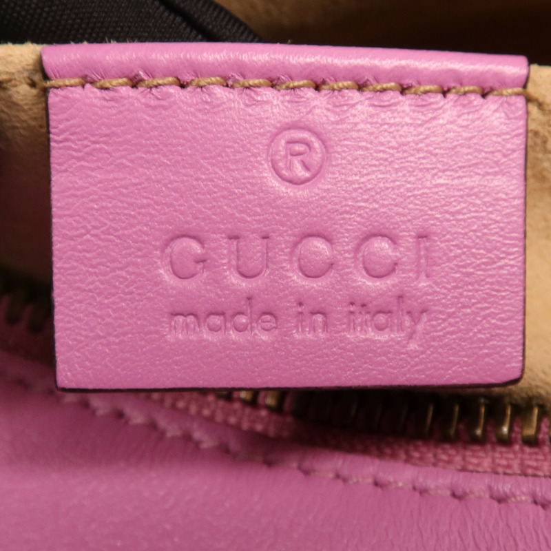 GUCCI 牛皮皮革GG Marmont金扣肩背袋-5
