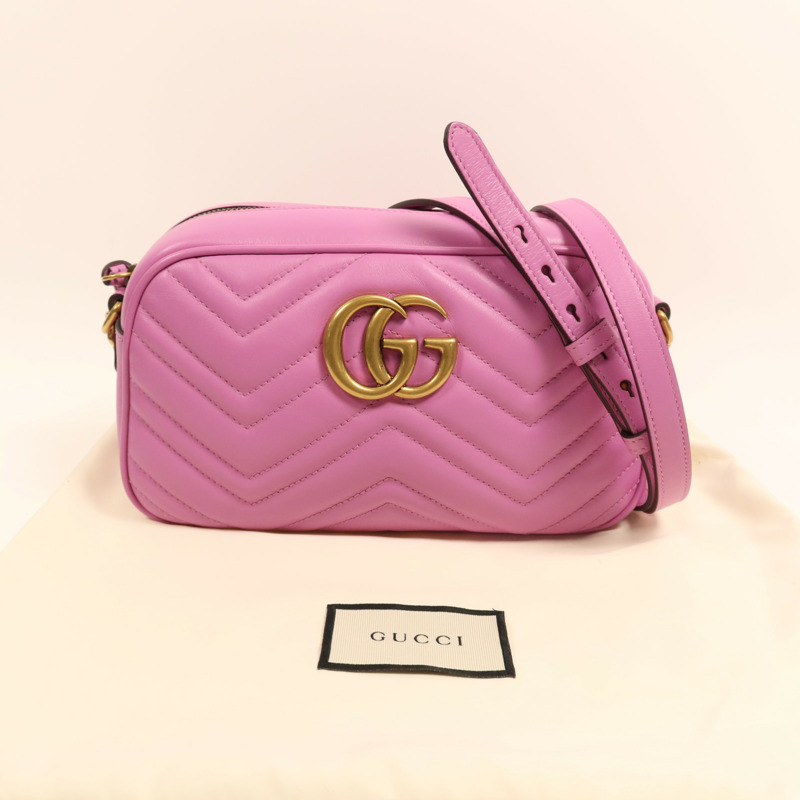 GUCCI 牛皮皮革GG Marmont金扣肩背袋-8
